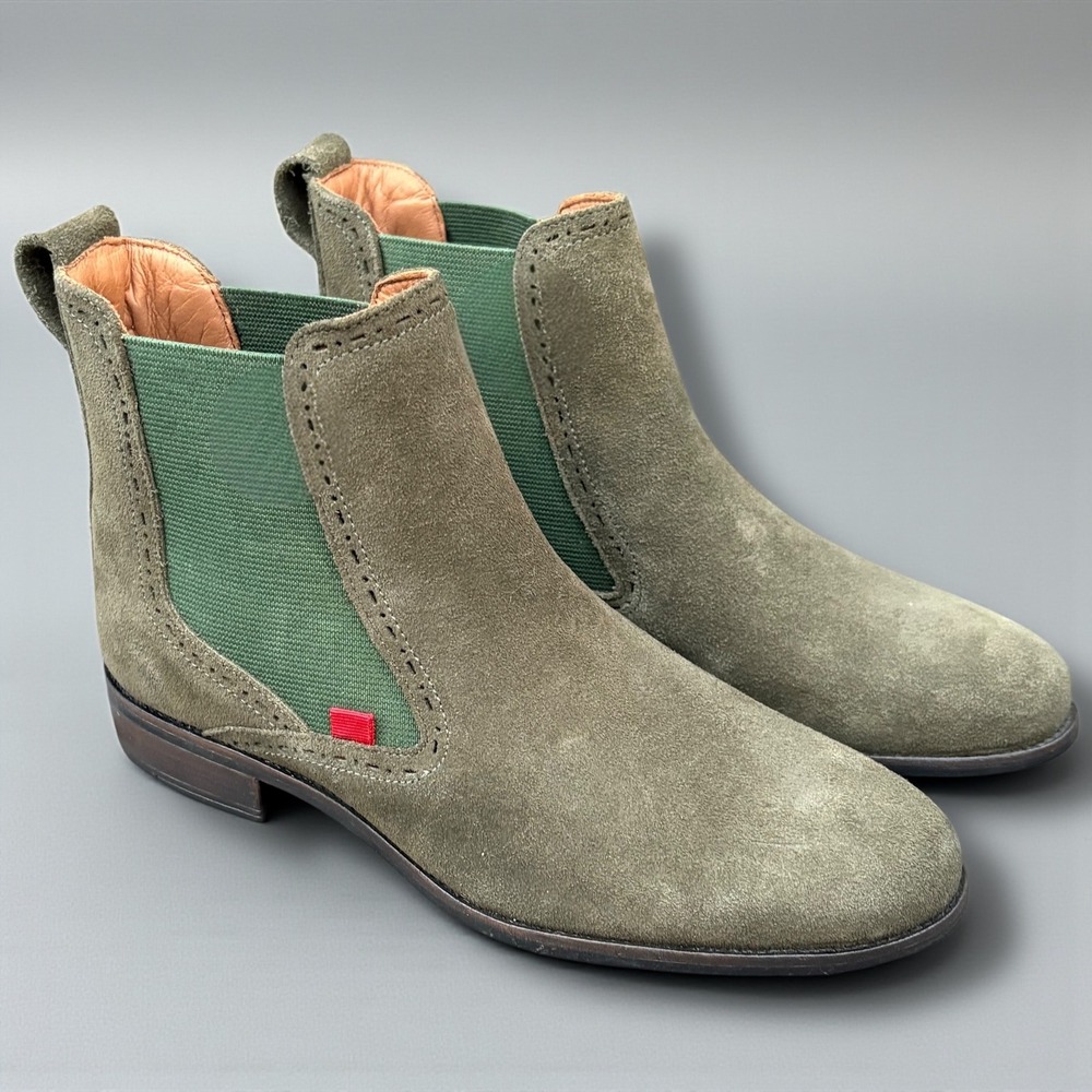 Marc Joseph New York Suede Union Square Slip On Bootie Moss Green Women's Sz 6.5